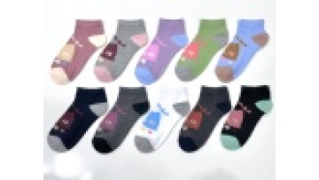 Factory direct sales New hot selling Ankle Cute cat pattern polyester low cut socks for Children Ladies and Women's socks1