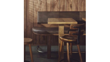 Hot sale  commercial furniture coffee  shop wood and leather restaurant chair1