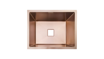 above counter kitchen sink in rose gold