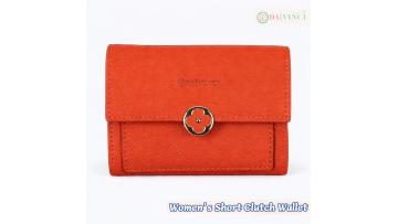 Floral Lock Genuine Leather Compact Wallet