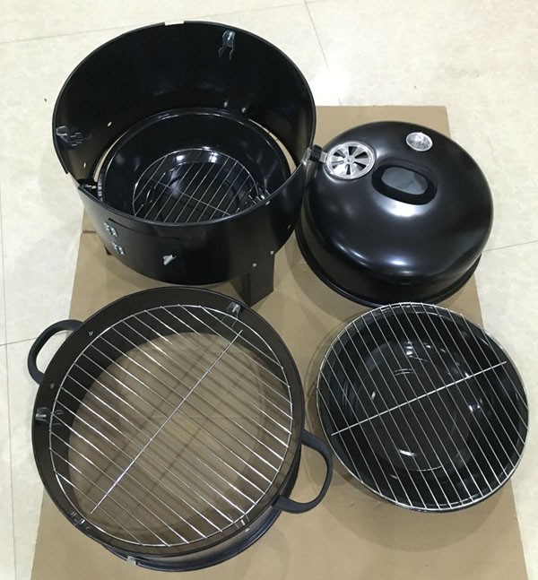 Steel Heavy Duty Black 3 in 1 Smoker bbq grill  Charcoal BBQ Grill barbecue grill