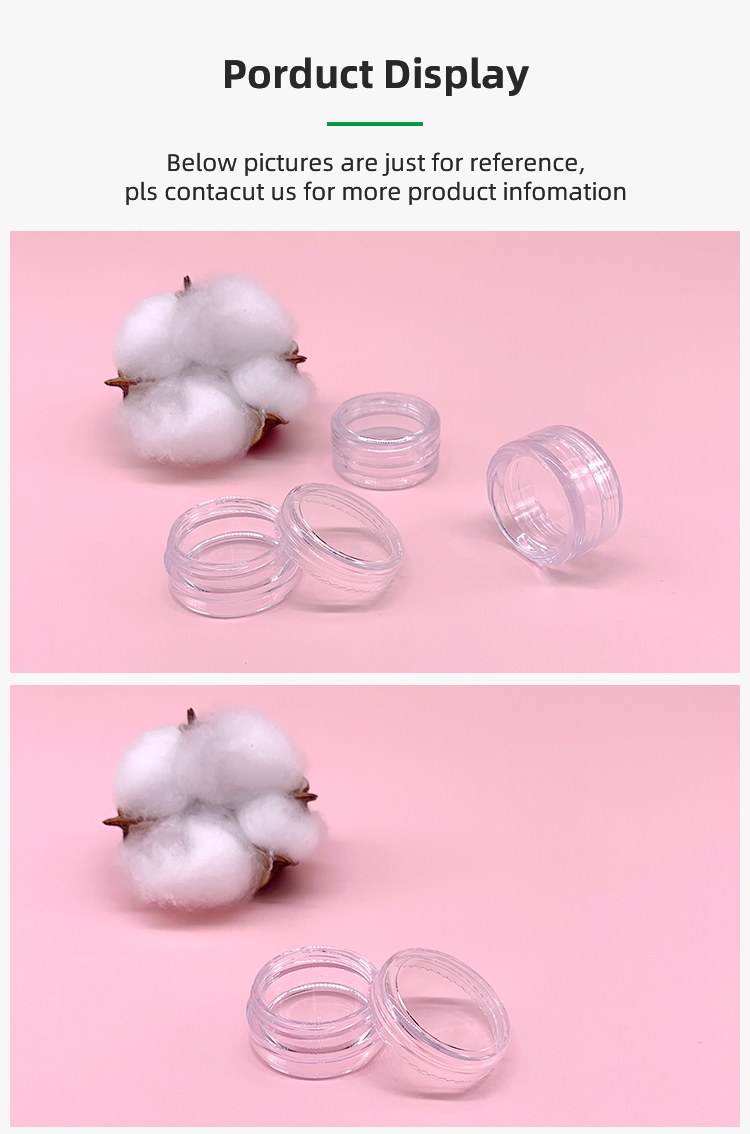 Hot sale cosmetic mini 3g PS transparent travel jar face cream jar eye cream container