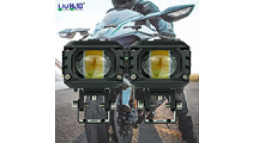 2Pcs Motorcycle LED Driving Light Fog Lamp Dual Color 6000K White 3000K Yellow 40W LED Spotlight for Motorcycle Car Truck ATV1