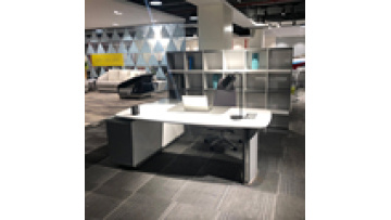 Modern Simple Glossy White L-shaped Executive Desk1