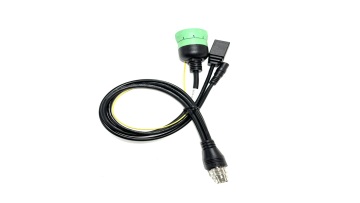 Heavy Duty Cummins 9Pin Diagnostic Cable M16 12Pin to RJ45 DC5521 Adapter Harness