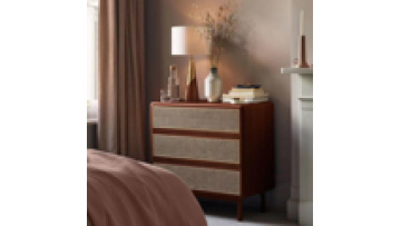 New design modern designs natural sideboard display storage wood  rattan kitchen living room cabinet1