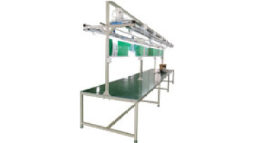Bilateral worktable with lamp holder