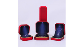 Hanhong wholesale custom logo paint jewelry packaging box bracelet earrings pendant Velvet necklace ring red led jewellery box1