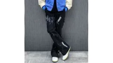 Casual Custom OEM Pants Graffiti Stitching Street Personalized Design Flare Baggy Plus Size Stylish Men Jeans1