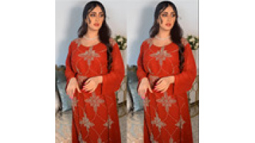 Abaya Uae Dubai Islamic Dress for Women Chiffon Jalabiya Evening Party Fashion Diamonds Belted Shiny Muslim Turkish Clothing1