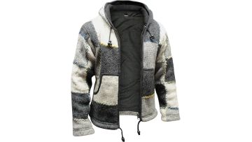 Grey and white wool coat