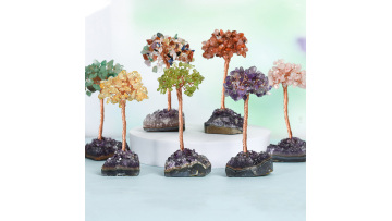 Raw Stone Tree Amethyst Cluster Base Ornament 1718