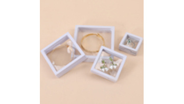 Wholesale custom logo 3d transparent suspension Pe film box White jewelry box Earring necklace ring jewelry box1