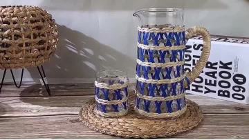 paper wrapped glass pitcher with handle