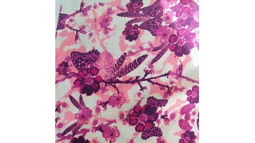 2021 new high quality rose Red chiffon designs printing floral print chiffon dress of decoration1