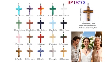 Cross Gemstone Pendant necklace SN1977S
