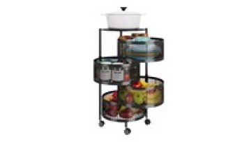 Factory Cheap Price Kitchen Multi-layer Storage Holders 360 Degree Rotatable Storage Rack With Wheels1