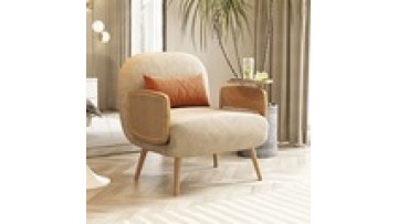 Good selling modern minimalist  simple velvet fabric comfort  leisure wooden living room lounge reclining chair1