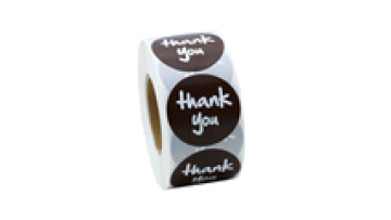 Custom Adhesive Sticker Rolls: 'Thank You' Labels for Boutique Retailers1