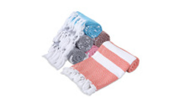 Cotton Lightweight Turkish Beach Towels with Tassels, Sand-Free, Quick-Dry, Lavender & Blue1