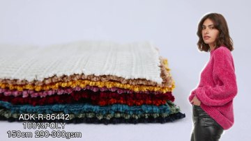 Wholesale Polyester Solid Soft Feeling Knit Chenille tessuti Fabric for women lounge wear sets casual and Sweater1
