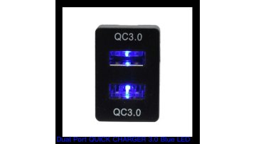 DC 12 V 24 V 2 Port  USB car  Double size plug Socket adapter  Dual QC 3.0 Fast Charger   For Auto Car1
