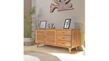 Top quality  door side   natural modern designs storage  living room solid kitchen  wood  rattan cabinet1