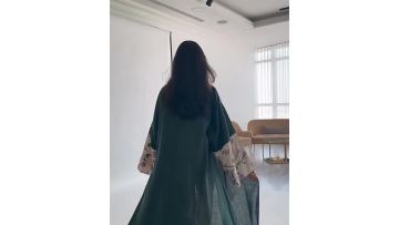 Floral Embroidered Open Abaya Cardigan (1)
