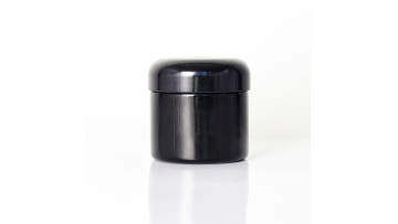 Black Cream Jar With Black Dome Caps
