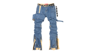 Custom Multi Pocket Denim Cargo Pants Flared Skinny High Waist Jeans Men Street1