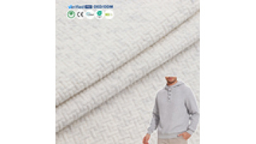 Custom 300gsm CVC Heather Gray Jacquard Fabric 57% Cotton 43% Polyester Wicking Knitted Fabric for Hoodie and Sweatshirt1