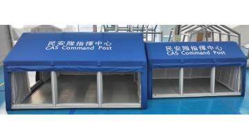 Inflatable tent inside