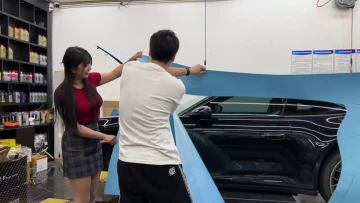 Glossy Golden Sky Car Wrap