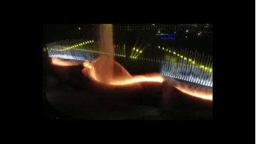 night lake fountain
