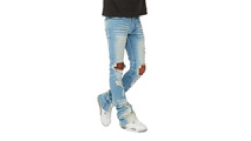 Custom logo New Design Custom designer jeans baggy Pants Ripped Washed Trousers Denim Men1