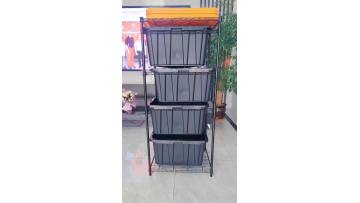 Sliding turnover box storage rack
