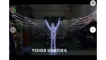 Warm White Outdoor Christmas Decoration Motif 3D LED Angel with Trumpet for Christmas Celebration