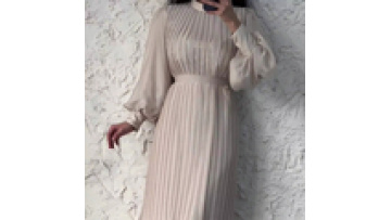 Elegant Pleated Skirt Abaya Dubai Turkey Style Spring New Islamic Modest Clothing for Women1