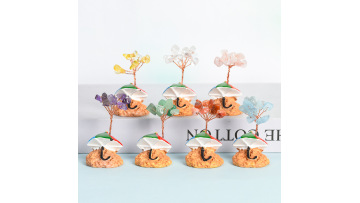 Copper Wire Raw Stone Tree Beach Umbrellas Ornamen