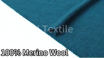 100% Blue Merino Wool Soft Warm Fabric