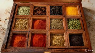 Wooden spice box