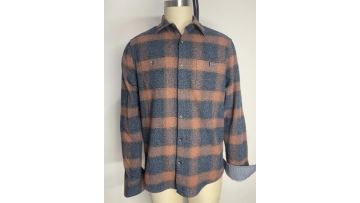 Flannel retro dark plaid shirt