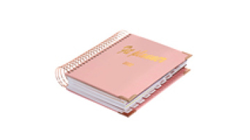 Free Sample Notebook Golden Foil Spiral Wire Ring Journal Monthly Weekly Daily Diary Agenda Custom Printing  A4 A5 Panner1