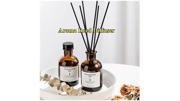 Funny home scented hot selling cleaning organic unique style luxury matte amber round glass bottles car perfume reed diffuser1