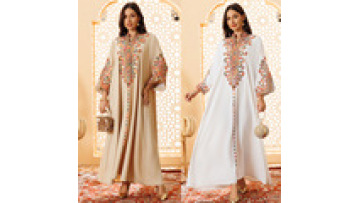 Luxury Maxi Abaya Dress Embroidered Kebaya Dresses Dubai Muslim Modest Long Robe for Women1