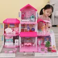 Dollhouse Kit Princess House Play House Toy Simulation Princess Castle Set Doll House Furniture Toys for Children