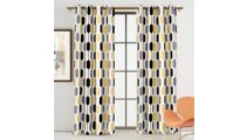 Nordic Geometric style printed Cotton Linen Light Shading Blackout Curtain For Living Room bedroom1