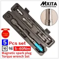 MXITA 5 Pcs Kit Magnetic spark plug torque wrench Set Car Auto repair tools 3/8 5-60NM hand tool set