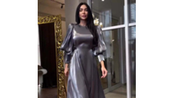 Ethnic Clothing Women Muslim Abaya Dubai Turkey Arabic Islamic Kaftan Solid Color Shiny Satin Modest Dress1