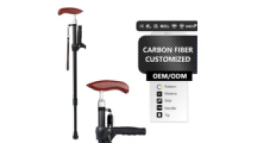High-End Matte Carbon Fiber Telescopic Cane Wood Ultra-Light Non-Slip Walking 100KG Bearing Stick for Elderly Outdoor Crutch1